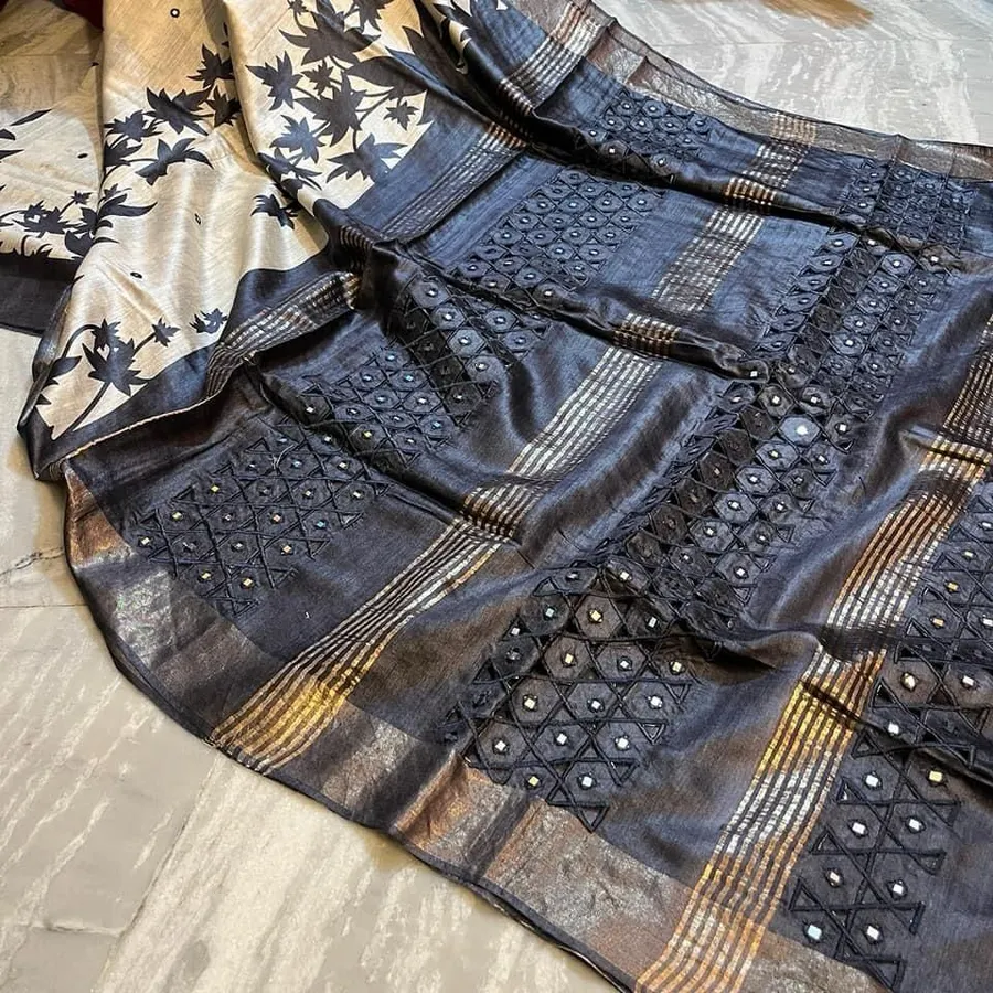 Pure Ghicha Tussar Silk Saree